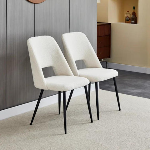 Modern Boucle Dining Room Chairs (Set of 2)