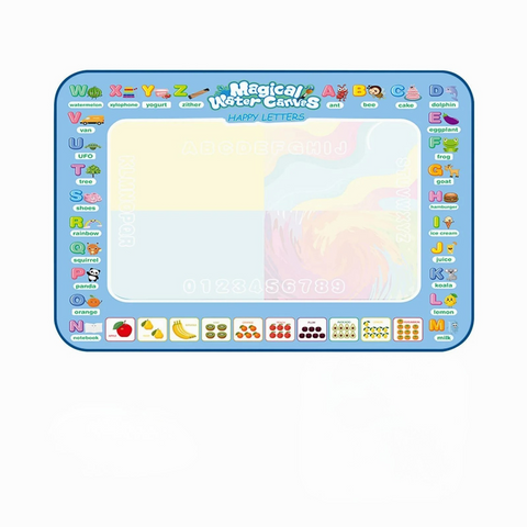 31 x 23 Inch Water Doodle Mat - Reusable Kids Drawing Mat with Magic Pens & Stencils - Mess-Free Toddler Doodle Board for Ages 3-6 -Educational Travel Toy