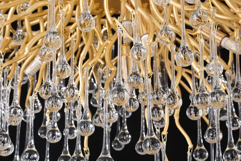 Droplet French Gold & Crystal LED Chandelier