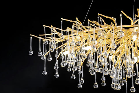 Droplet French Gold & Crystal LED Chandelier