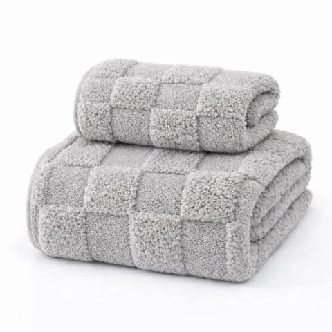 Ultra-Soft Luxury Cotton Towel Set – Plush, Absorbent & Spa-Quality Comfort, Set of 2, Gray