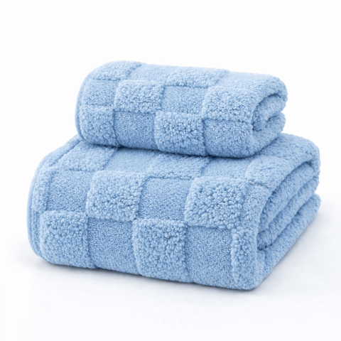Ultra-Soft Luxury Cotton Towel Set – Plush, Absorbent & Spa-Quality Comfort, Set of 2, Blue