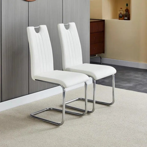 Premium White Faux Leather Dining Chair (Set of 4)