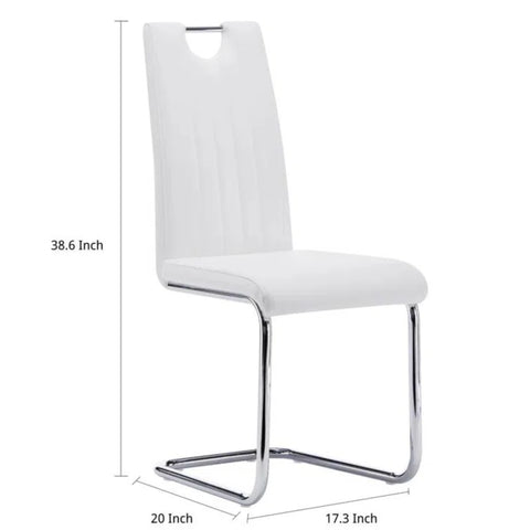 Premium White Faux Leather Dining Chair (Set of 4)