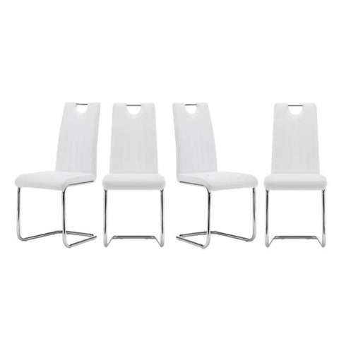 Premium White Faux Leather Dining Chair (Set of 4)