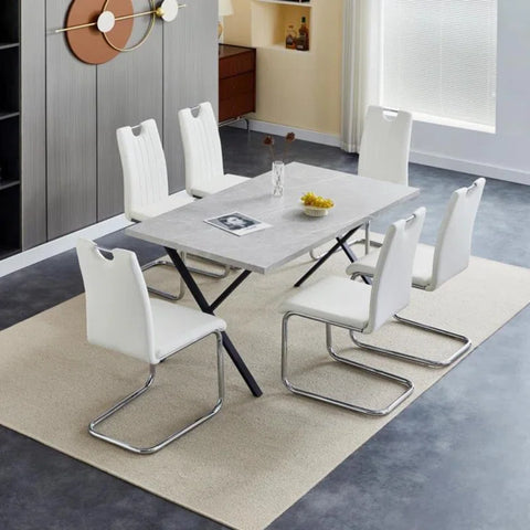 Premium White Faux Leather Dining Chair (Set of 4)