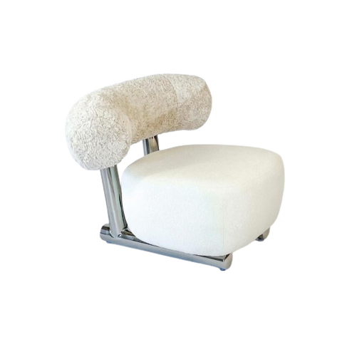 Boucle Cream White Accent Chair