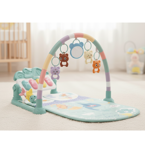 Baby Deluxe 2-in-1 Piano Play Gym & Activity Mat for Tummy Time, Newborns & Infants