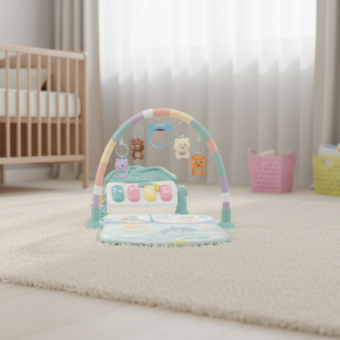 Baby Deluxe 2-in-1 Piano Play Gym & Activity Mat for Tummy Time, Newborns & Infants