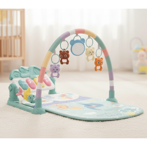 Baby Deluxe 2-in-1 Piano Play Gym & Activity Mat for Tummy Time, Newborns & Infants