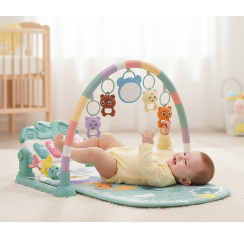 Baby Deluxe 2-in-1 Piano Play Gym & Activity Mat for Tummy Time, Newborns & Infants