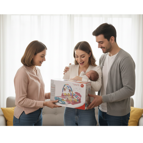 Baby Deluxe 2-in-1 Piano Play Gym & Activity Mat for Tummy Time, Newborns & Infants