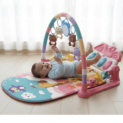 Baby Deluxe 2-in-1 Piano Play Gym & Activity Mat for Tummy Time, Newborns & Infants