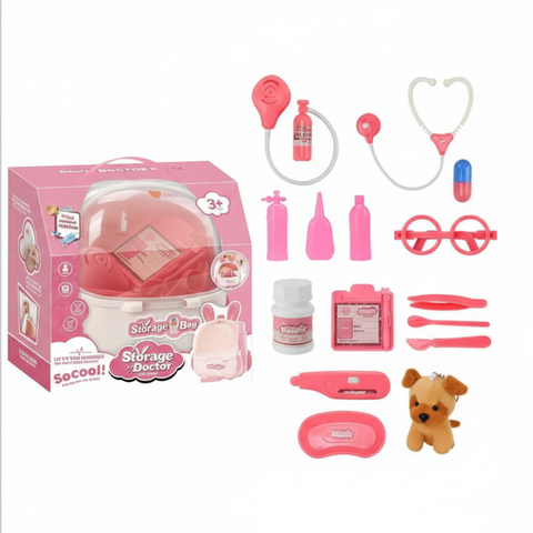 Doctor Play Set for Kids 3-7, 16-Piece Pretend Play Toy with Medical Tools, Ideal Birthday Gift for Toddlers & Preschool Boys & Girls (Pink)