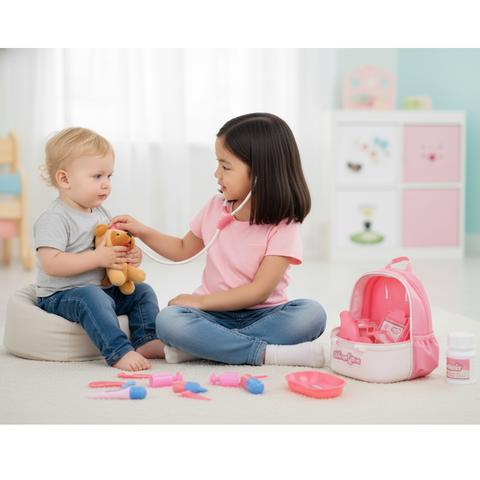 Doctor Play Set for Kids 3-7, 16-Piece Pretend Play Toy with Medical Tools, Ideal Birthday Gift for Toddlers & Preschool Boys & Girls (Pink)