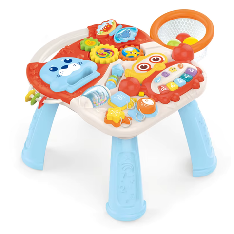 2-in-1 Baby Walker & Activity Center –Musical Learning Walker for Infants & Toddlers–Sit-to-Stand Push Toy with Lights, Sounds & Early Development Toys –Orange Gift for Girls & Boys