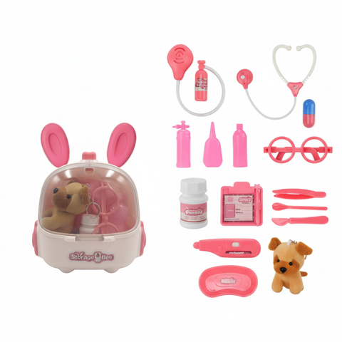 Doctor Play Set for Kids 3-7, 16-Piece Pretend Play Toy with Medical Tools, Ideal Birthday Gift for Toddlers & Preschool Boys & Girls (Pink)