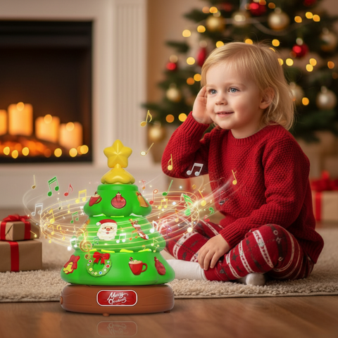 Fully Automatic Christmas Tree Bubble Machine with Music Box - Light Up Musical Ornament, Fun Holiday Party & Tree Decor, Creative Gift for Girls, Kids, Toddlers