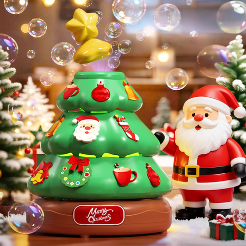 Fully Automatic Christmas Tree Bubble Machine with Music Box - Light Up Musical Ornament, Fun Holiday Party & Tree Decor, Creative Gift for Girls, Kids, Toddlers