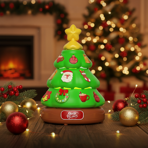 Fully Automatic Christmas Tree Bubble Machine with Music Box - Light Up Musical Ornament, Fun Holiday Party & Tree Decor, Creative Gift for Girls, Kids, Toddlers