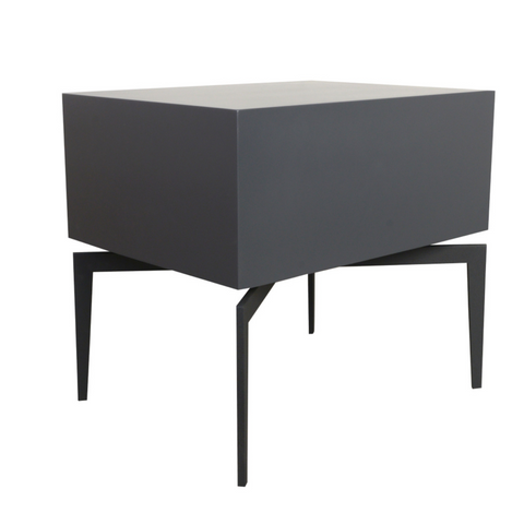 1-Drawer Grey Spider Nightstand