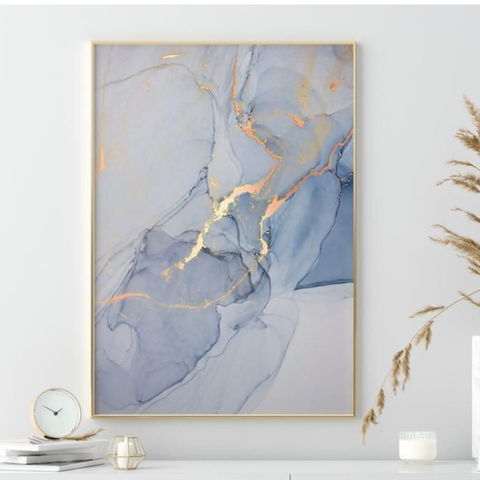 Shades of Blue Abstract Poster Canvas