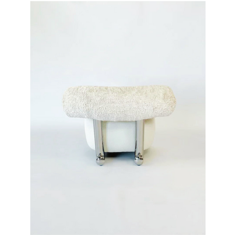 Boucle Cream White Accent Chair