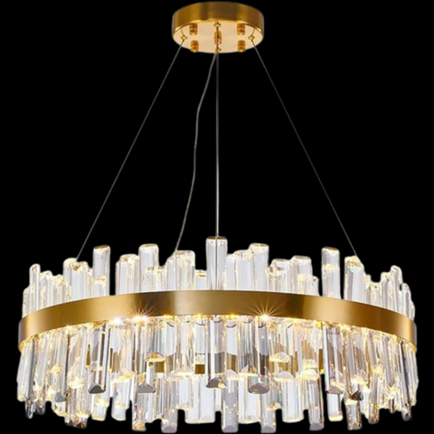 Crown French Gold & Crystal LED Chandelier