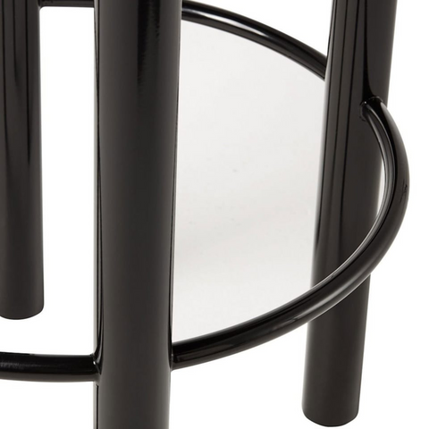 Tall Suede Black Bar Stool