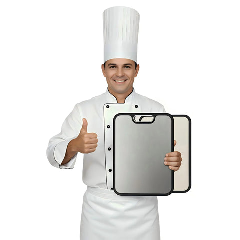 Dual-Sided Cutting Board with Titanium & Wheat Straw Fiber, Non-Slip Kitchen Chopping Board