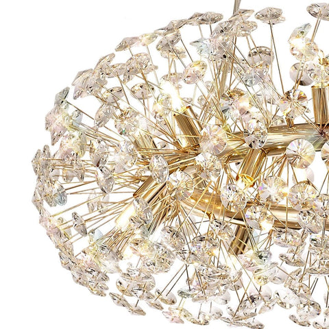 Halo French Gold & Crystal LED Chandelier