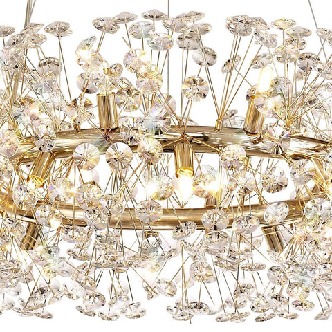 Halo French Gold & Crystal LED Chandelier