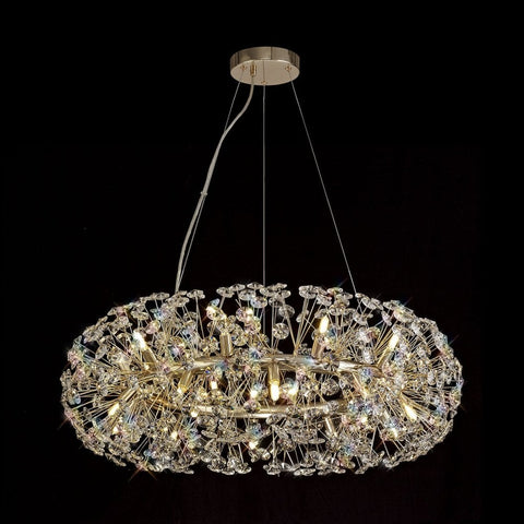 Halo French Gold & Crystal LED Chandelier