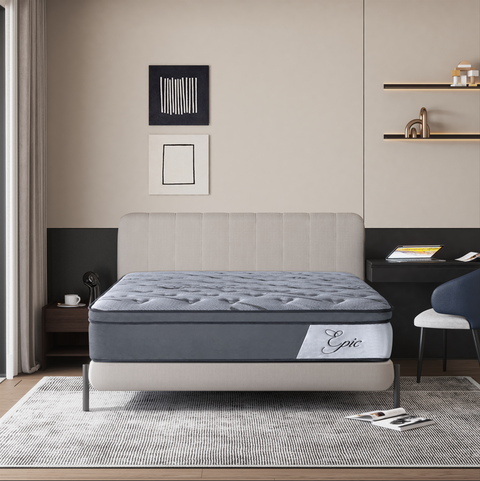 LivinVeluris Epic Bamboo 14-Inch Mattress: CertiPUR-US Certified, Coil Spring Support