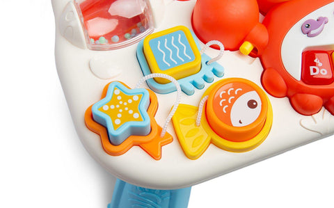 2-in-1 Baby Walker & Activity Center –Musical Learning Walker for Infants & Toddlers–Sit-to-Stand Push Toy with Lights, Sounds & Early Development Toys –Orange Gift for Girls & Boys