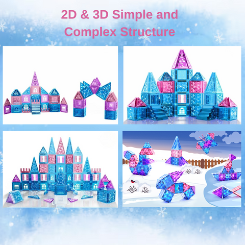 Magnetic Tiles 102pcs Kids Toys Classroom Sensory Toy for Toddlers, STEM Learning Building Blocks, Montessori Pretend Play Magnet Tile Construction Ages 3+