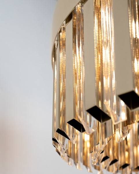 Skylar Gold & Crystal Bar LED Chandelier