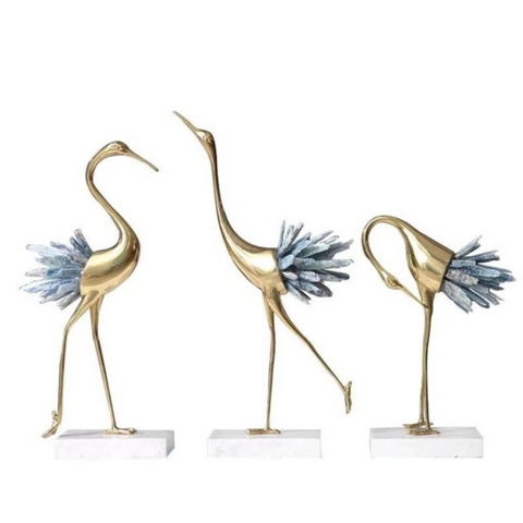 Vitek Copper Crane Ore Figurine (Set of 3)