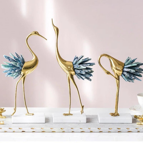 Vitek Copper Crane Ore Figurine (Set of 3)