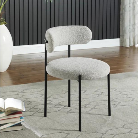 Cream Boucle Upholstered Side Chair (Set of 2)