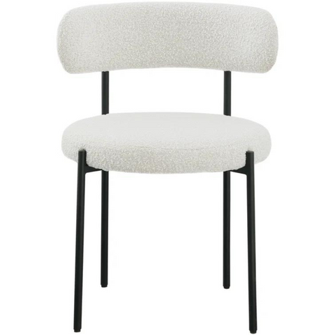 Cream Boucle Upholstered Side Chair (Set of 2)